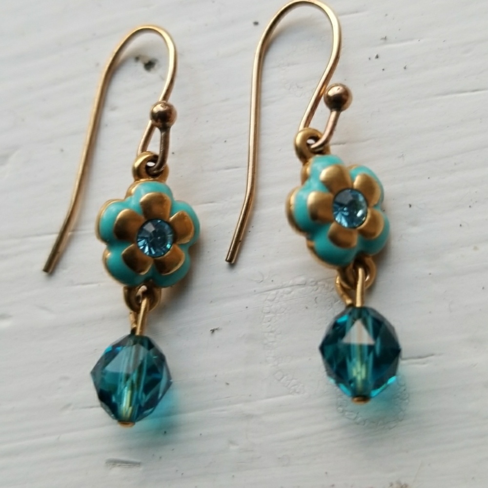 Swarovski Floral Dangle Earrings